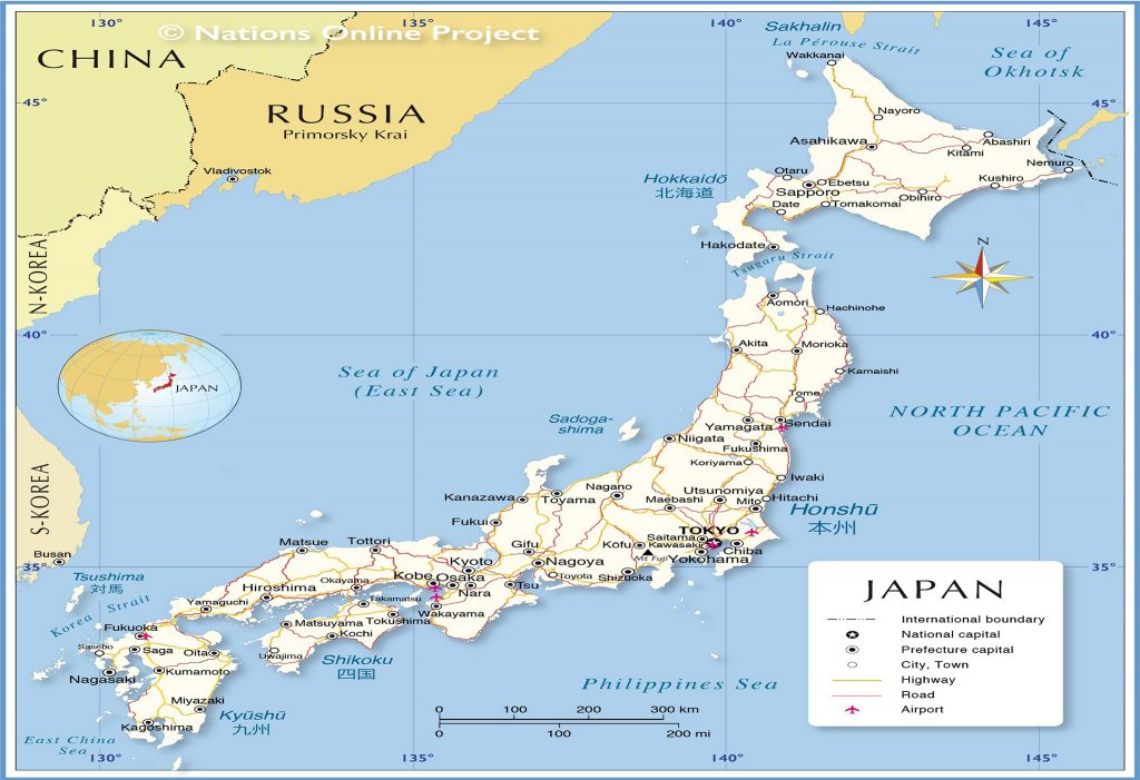ژاپن روی نقشه