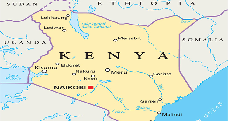 کنیا روی نقشه